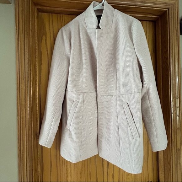 chou yatou Jackets & Blazers - Chou Yatou Elegant Women's Herringbone Tan and Pale Pink and Jacket Size XL